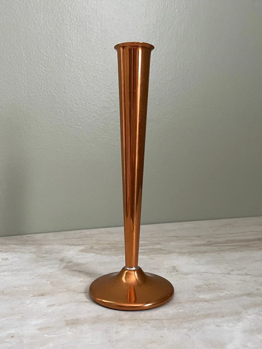 Vintage Coppercraft Guild Copper Metal Bud Vase | Mid-Century Modern